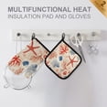 thumbnail image 4 of Yayeee Oven Mitts and Pot Holder Set of 2 Heat Resistant Kitchen Gloves Baking Hot Pad, Blue Starfish, 4 of 5