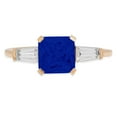 thumbnail image 7 of Three-Stone Engagement Ring for Women - 1.62ct Simulated Blue Sapphire in 14K Yellow Gold Promise Ring, 7 of 7