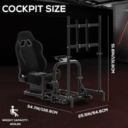 Supllueer Gaming Racing Simulator Cockpit With Black Seat & Monitor Mount Fit Logitech Thrustmaster T248 T300.Excluding electronic devices