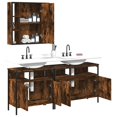 thumbnail image 2 of vidaXL 3 Piece Bathroom Cabinet Set Smoked Oak Engineered Wood, 2 of 5