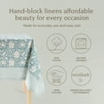 thumbnail image 2 of over&back Hand-Screened Tablecloth - Dining Table Cover - Each Tablecloth is Unique - 100% Cotton - Machine Washable - Kitchen and Home Decor - Blue Floral - 70x90, 2 of 10