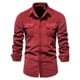 thumbnail image 2 of Camisa de blusa casual de manga larga de pana de algodón para hombre Pompotops  oipoqjl27365, 2 of 3