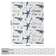 thumbnail image 4 of ONETECH Aircraft Sherpa Blanket Airplane Print Throw Blanket Decor Aircraft Flying Plush Blanket Sketch Style Blue White Fuzzy Blanket Bedroom Throw, 4 of 6