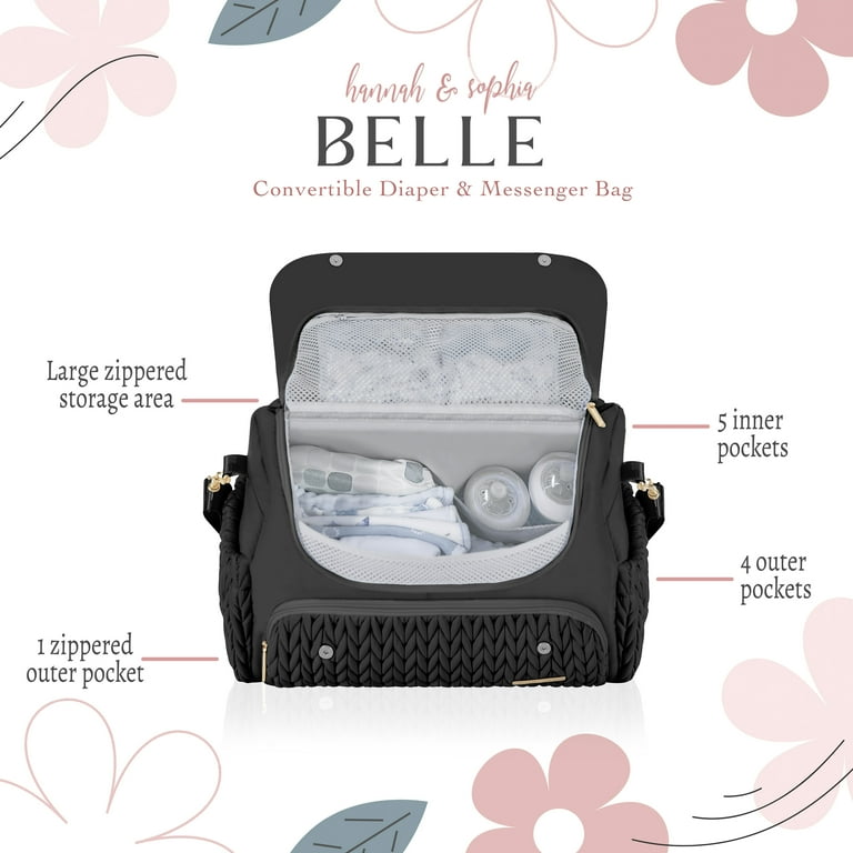 Hannah Sophia Belle Convertible Diaper Backpack Messenger Bag