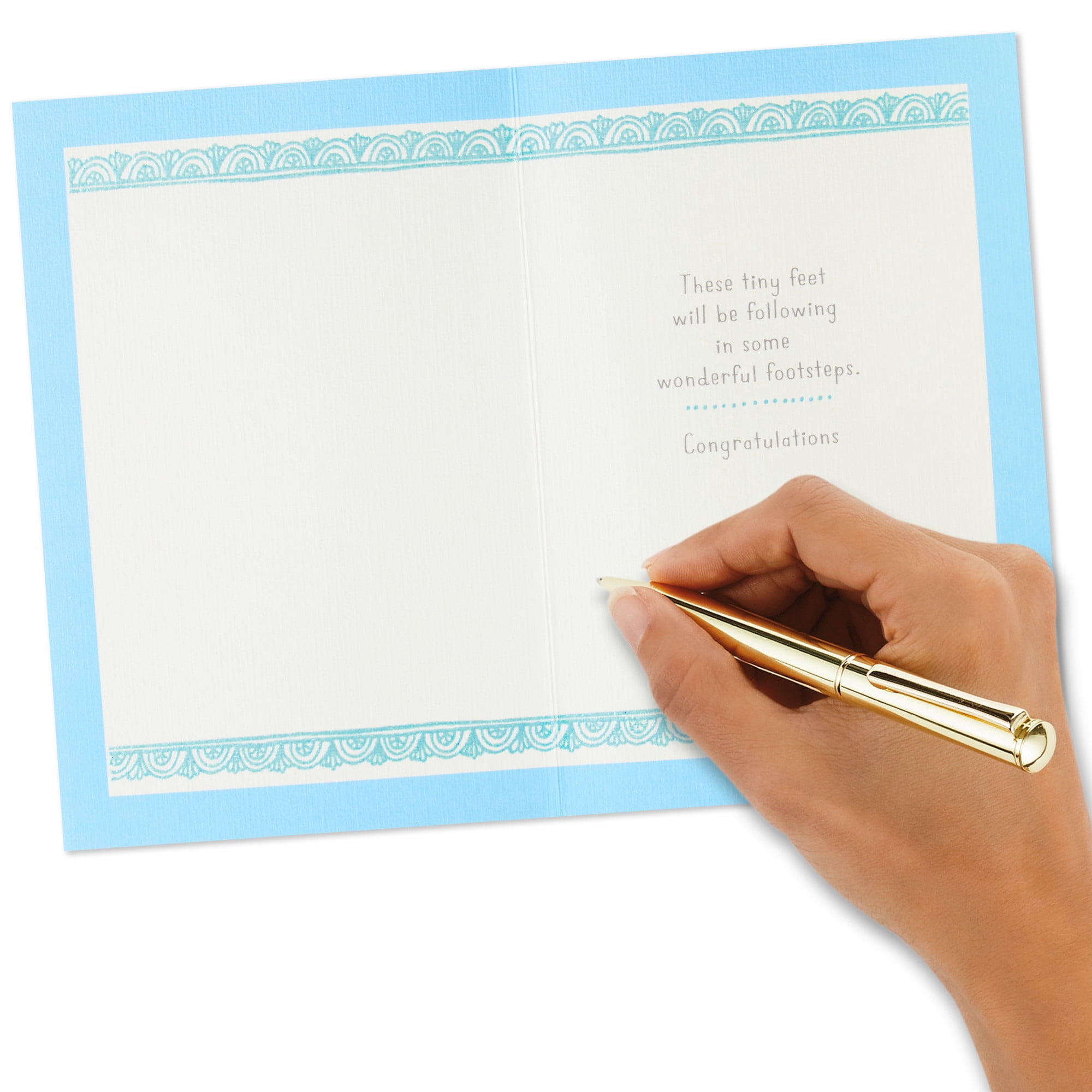 Hallmark New Baby Card for Boy (Sweet Little Feet)