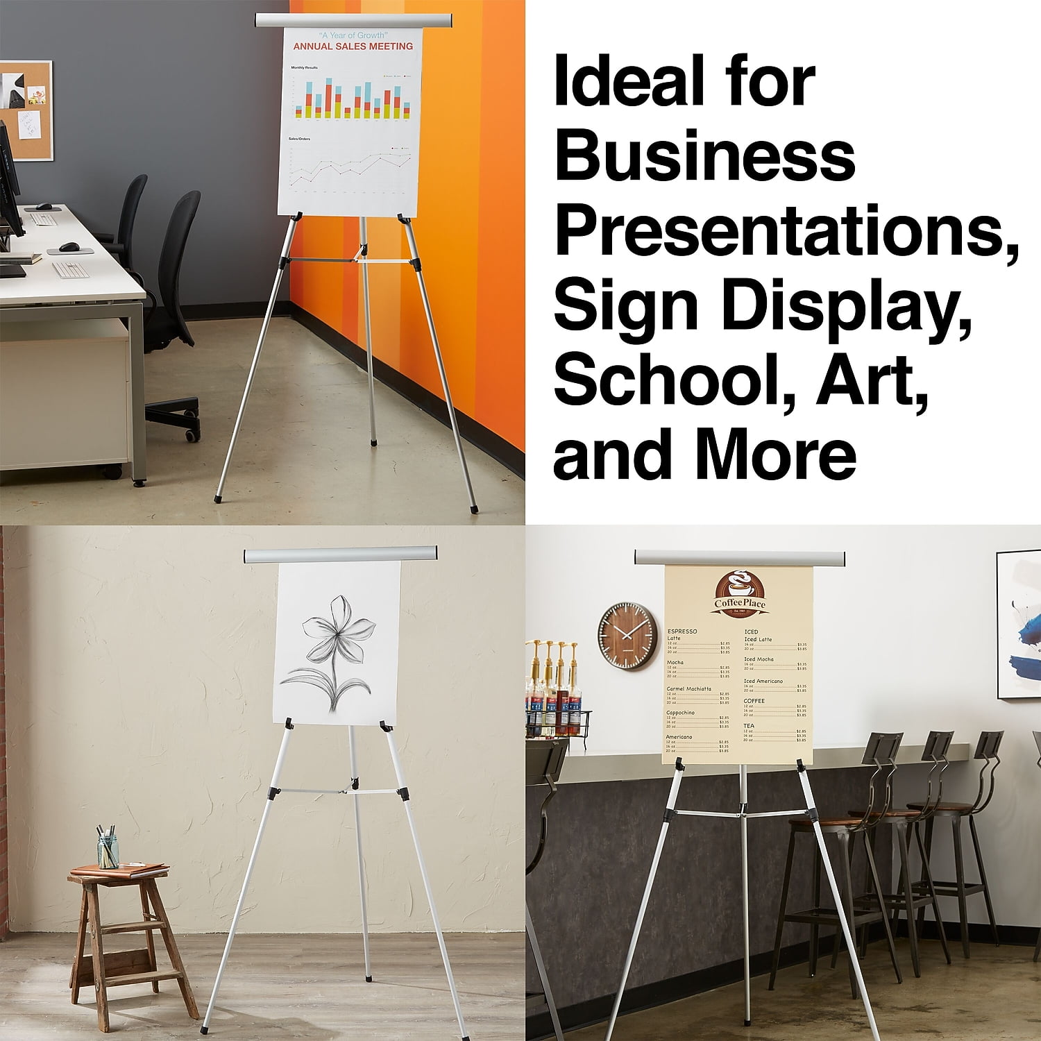 Staples HD Flipchart/Easel Aluminum 2/Pack 61295-USVS