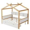 thumbnail image 5 of Euroco Wood Full Size House Bed with Bookcase and Drawers, White, 5 of 7