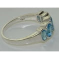 thumbnail image 4 of LBG British Made 10k White GoldWomens Ring Natural Blue Topaz Band Ring - 33 size options - Size 7.5, 4 of 6