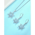 thumbnail image 5 of PYNZY Snowflake Earrings 925 Sterling Silver Snowflake Dangle Drop Earrings for Women Sparkle Blue Aquamarine Birthstone Thanksgiving Xmas Christmas Jewerly Gifts, 5 of 7