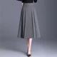 thumbnail image 2 of Falda elegante de cintura alta y adelgazante de longitud media para mujer, primavera otoño 2024, nuevo estilo, falda de paraguas drapeada con pliegues, 2 of 4