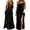 Black, variant on Women's Spaghetti Strap Maxi Dress – Low Back Loose Fit Summer Slip Dress with Side Slit – Casual Flowy Beach Cover-Up for Vacation & Lounge – Sizes S-XXXXXL (Available in 15 Colors)