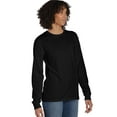 thumbnail image 4 of Hanes Unisex Garment Dyed Long Sleeve Pocket T-Shirt Black 3XL, 4 of 4