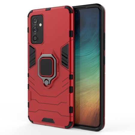 Shoppingbox Case for Samsung Galaxy A82, Soft TPU Bumper Hard PC Back Cover Magnetic Kickstand Protective Phone Case - Red