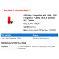 thumbnail image 2 of Oil Filter - Compatible with 1994 - 2001 Freightliner FLD112 10.8L 6-Cylinder M11 Cumins 1995 1996 1997 1998 1999 2000, 2 of 2
