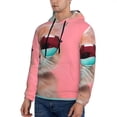 thumbnail image 3 of Picia Cool Cat Pink Sunglasses Pattern Casual Men's Hoodie - Lightweight Hooded Sweatshirt with Kangaroo Pocket, Comfortable Pullover for Everyday, Travel-Large, 3 of 7