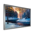 thumbnail image 2 of Designart 'Morning Glow Through The Christmas Forest By The River' Lake House Framed Art Print, 2 of 4