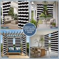 thumbnail image 5 of Black Striped Outdoor Curtains for Patio, Black and White Stripes Waterproof Outside Curtains Privacy Blackout Curtain for Porch Pergola Cabana, 2 Panel 54W x 84L Inch, 5 of 9