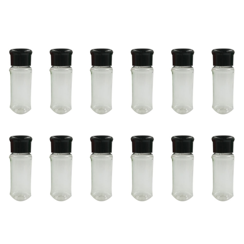 12PCS Plastic Spice Salt Pepper Shakers Seasoning Jar Pot BBQ Condiment Bottles 