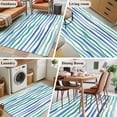 thumbnail image 6 of Rectangle Area Rug 4x6ft,Oceans Style Striped Washable Carpet Non-Slip Runner Accent Rugs Indoor Floor Mat for Bedroom Living Room Decor,Blue-green Geometric Line, 6 of 9