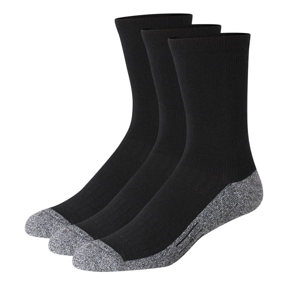 Crew Socks, 3 Pairs, Comfort Fit, Moisture-Wicking, Memory Cushion, Odor Protection
