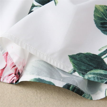 

PEASKJP Mini Dress Toddler Girls Boho Ruffle Tulle Floral Printed Relaxed-Fit Sleeveless Dress Pink 5-6 Years