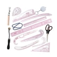 thumbnail image 2 of Juego de reglas de costura métricas transparentes para manualidades, costura, patrones curvos, medición, principiantes, bricolaje, costura, patrones, 2 of 9