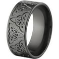 thumbnail image 2 of 9mm Flat Black Zirconium Ring with a Milled Celtic Design, 2 of 3