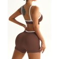 thumbnail image 5 of Brassiere And Shorts Set Sports Bras For Women Halter Strap Quick-Drying Sports Underwear Set, Shock-Absorbing, Cushioned Yoga Bra, Outdoor Running And Fitness Wear Coffee color M, 5 of 6