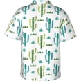 thumbnail image 2 of Cactus Mens Hawaiian Shirt Short Sleeve Casual Button Up Tropical Summer Beach Shirt, 2 of 9