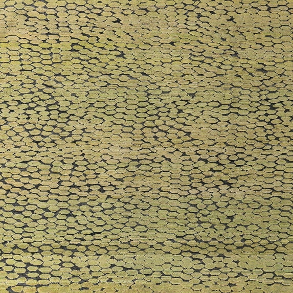 Ahgly Company Indoor Square Abstract Metallic Gold Abstract Area Rugs, 6' Square