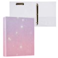 thumbnail image 3 of Haosy 2 Pack Hardcover 3 Ring Binder 1.5 Inch Ring Decorative Binder Organizer for Home School Office, Purple Pink Star Sky, 3 of 10