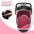 thumbnail image 6 of Magshion 3-Wheel Pet Stroller, Foldable Jogger for Small/Medium Dogs & Cats (33lb Max), Lightweight w/Breathable Mesh, Cup Holder & Basket, Pink, 6 of 13