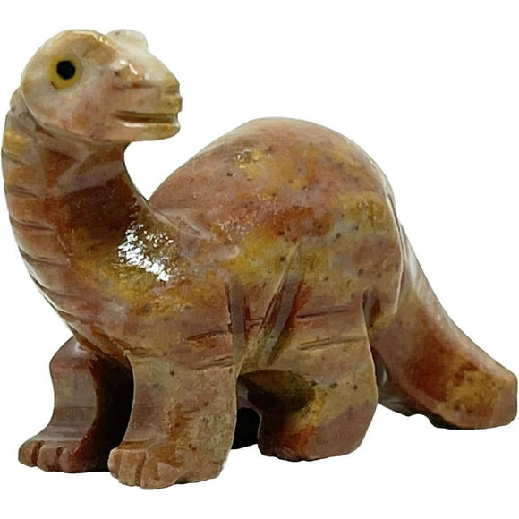 Nelson Creations, LLC Natural Soapstone Hand-Carved Animal Carving Charm Totem Figurine (Brontosaurus, 1.5 Inch)