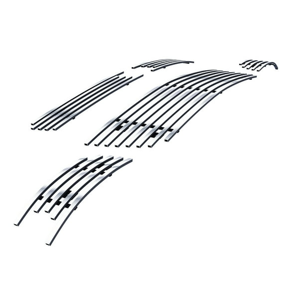 APS Chrome Horizontal Billet Grille Grill Compatible with Chevy Impala 2006-2013 & 14-16 Impala Limited with Fog Light Combo N19-A02976C