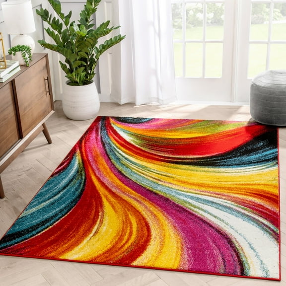 Well Woven VI41-5 Pleasure Modern Bright Rug, Multicolor - 5 ft. 3 in. x 7 ft. 3 in.