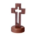 thumbnail image 1 of Siruishop Tabletop Wood Cross Standing Cross Christian Cross for Catholic Church Decor Round Base, 1 of 8