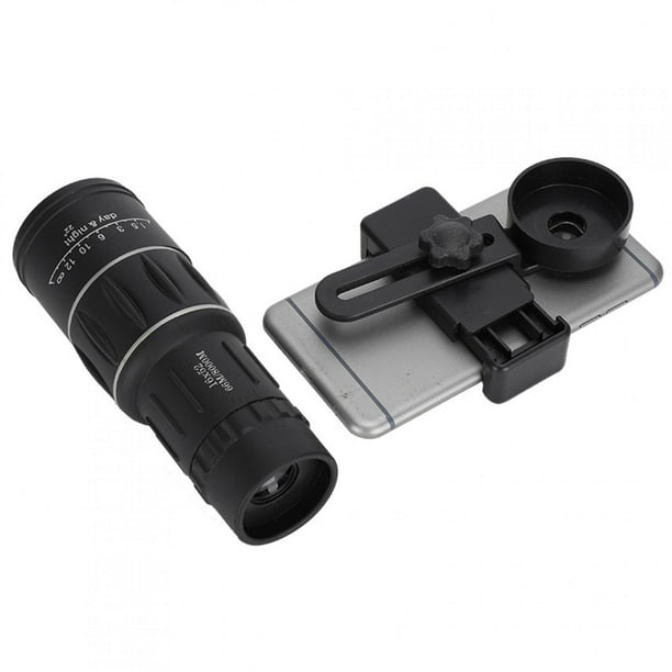 Emoshayoga Telescopio monocular con Adaptador para teléfono Inteligente, Lente de cámara 16X HD, telescopio monocular con Zoom para observación de Aves, Senderismo, conciertos, Viajes