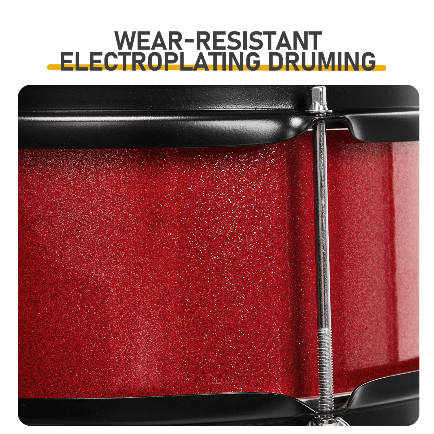 Hassch Drum Set 3-Piece for Beginners, Drum Kit with Cymbal, Pedal & Drumsticks, Junior Drum Set with Bass Tom Snare Drum, Red