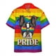 thumbnail image 4 of Camisas casuales con estampado de perro hawaiano para hombre, de manga corta, para ropa de moda coreana, camisetas de gran tamaño estilo hip hop callejero, Rianbow, 4 of 4