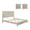 Beige-King-3 Piece, variant on King Size 3-Piece Bedroom Set with 2 Nightstands, Solid Wood Platform Bed, Walnut