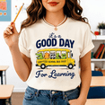 thumbnail image 3 of Godmerch Good Day for Learning First Day of School Teacher Shirt for Women Back to School Cute School Bus Graphic Tee Gift Gift, 3 of 7