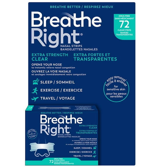 Breathe Right Extra-Fort Clair 72-Bandes