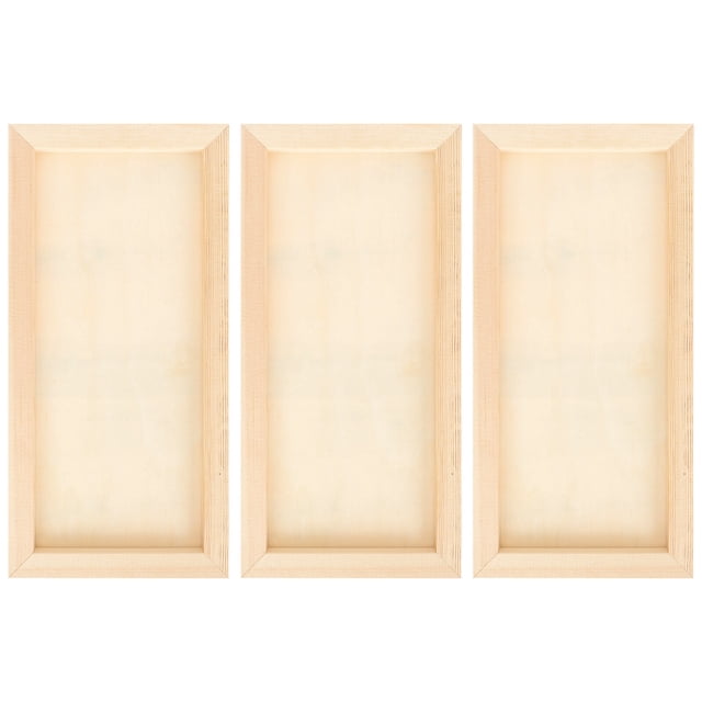 Minkissy 3Set Craft Clay Picture Frame for Kids Diy Projects Khaki Rectangular
