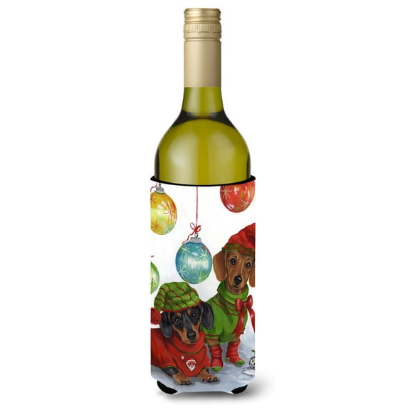 Dachshund Christmas Jingle Wine Bottle Hugger