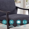 thumbnail image 6 of OMNIBERG Mid-Century Modern Accent Chair, Upholstered Armchair with Solid Wood Frame, Comfort Reading Chair Lounge Chair for Living Room Bedroom Sunroom, Black, 6 of 7