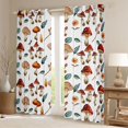 thumbnail image 2 of Homewish Cartoon Fungus Mushroom Blackout Curtains Set of 2 (52x84 Each),Rustic Plant Leaves Window Curtains,Red Brown White Curtains and Drapes For Girls Kids,Ultra Soft Home Decor, 2 of 6