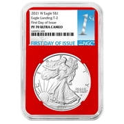 2021-W $1 1-oz T-2 Proof American Silver Eagle NGC PF70UC FDI First Label Red Core