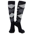 thumbnail image 2 of 10-12 HORZE HOLLY ARGYLE FABRIC COTTON LADIES PAIR KNEE SOCKS BLACK, 2 of 2