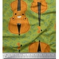 thumbnail image 1 of Soimoi Vert Lourd Toile Tissu Notes & Violon Instrument de Musique Tissu Imprimé par Yard 58 Pouces de Large, 1 of 3