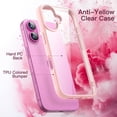 thumbnail image 3 of JETech Case for iPhone 16 6.1-Inch, Shockproof Phone Bumper Cover, Solid Color Matte TPU Frame, Anti-Scratch Clear Back (Pink), 3 of 6